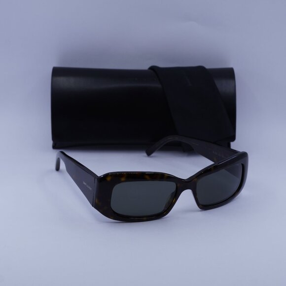 Saint Laurent SL418 003 Rectangle Sunglasses - Havana/Grey - Picture 1 of 10
